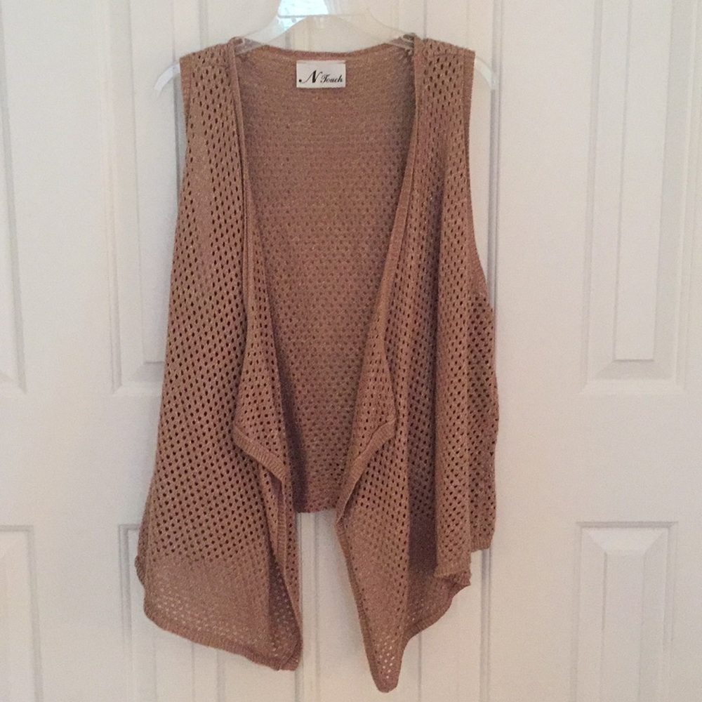 Long Open Knit Vest